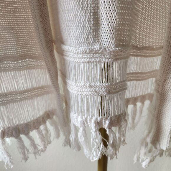 Lilly Pulitzer Cap Sleeve Open Front Cardigan Fringe Womens Size XXS/XS White - Picture 4 of 7